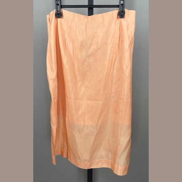 NEW J Crew Collection Skirt Womens 8 orange silk straight midi preppy colorful - Picture 8 of 10